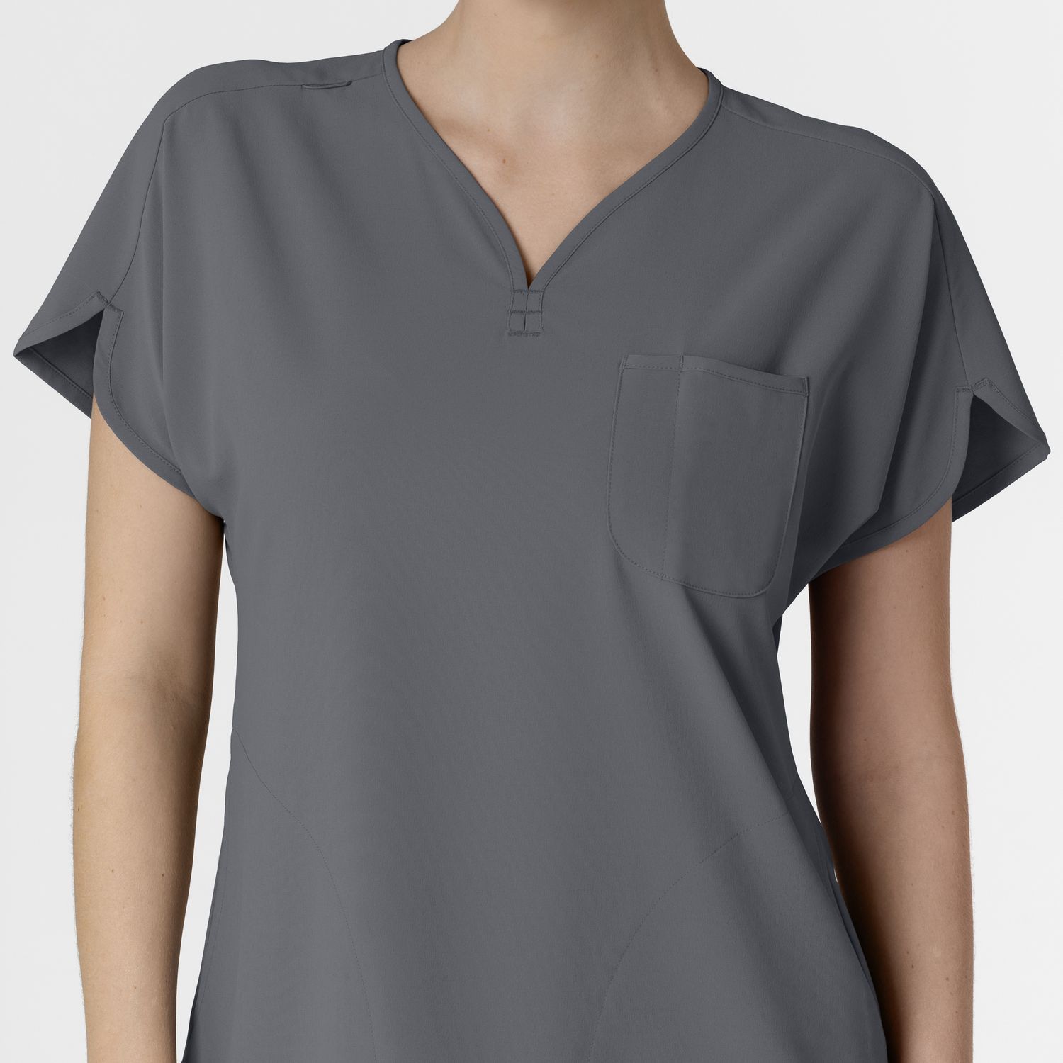 Casacca donna 6634 scollo a V arrotondato pewter