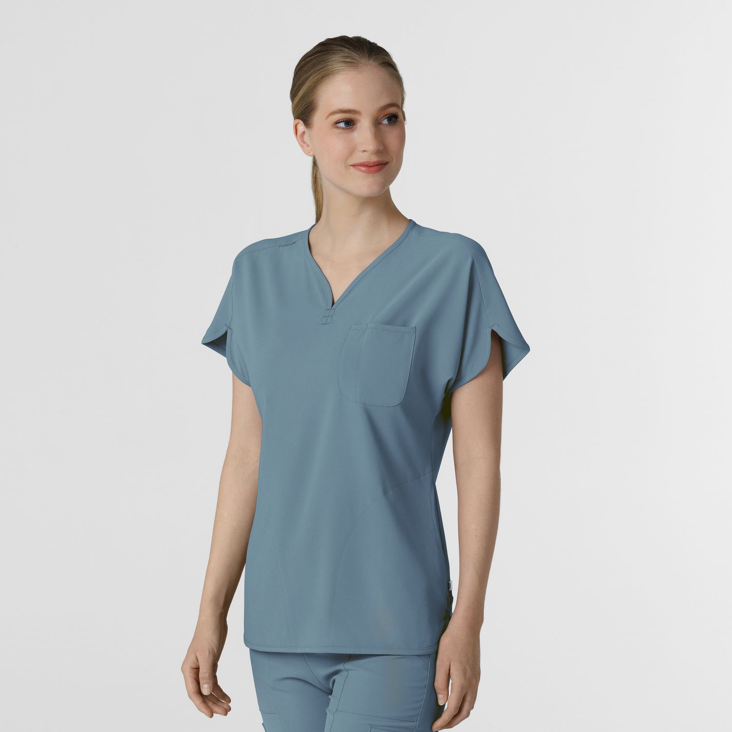 Casacca donna 6634 scollo a V arrotondato elemental blue