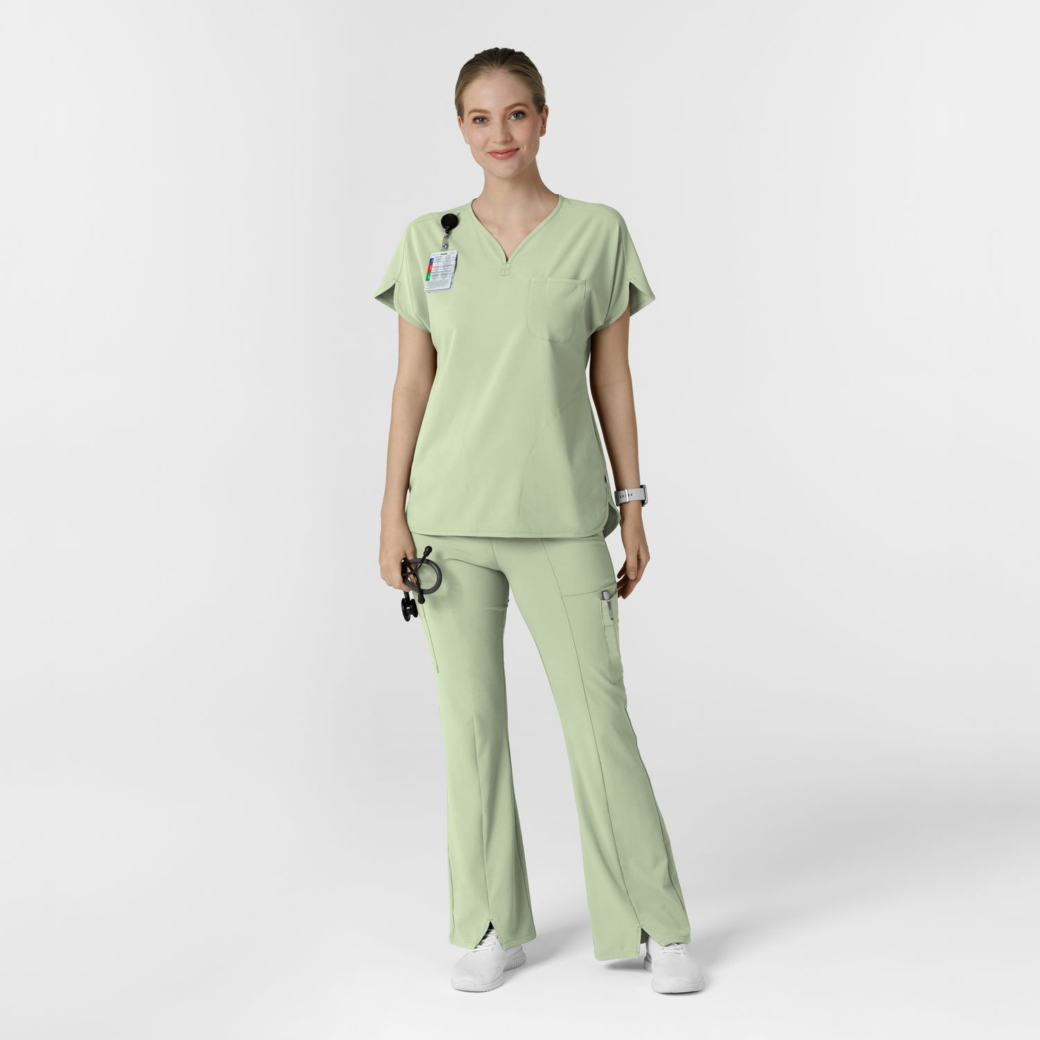 Casacca donna 6634 scollo a V arrotondato fresh mint