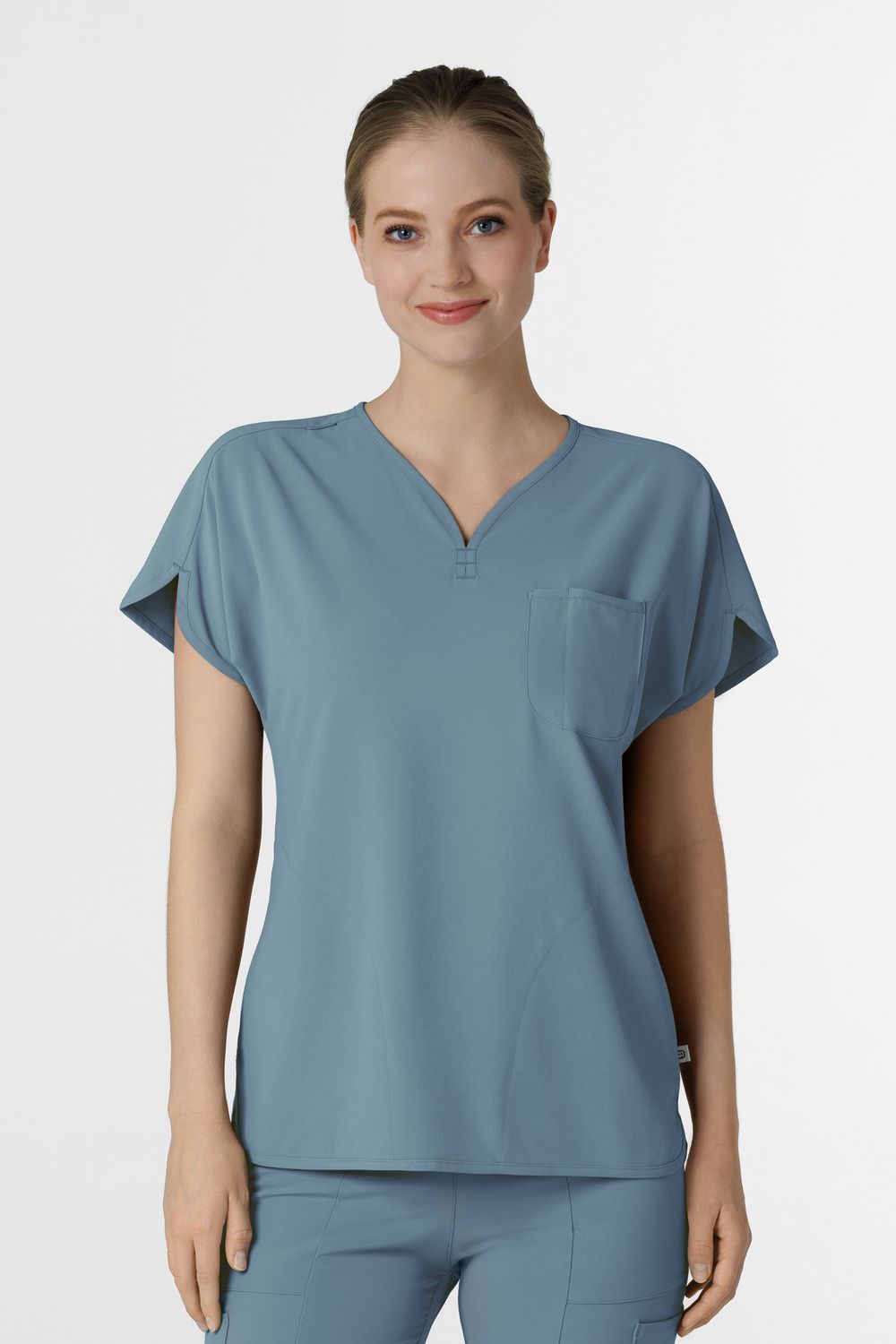 Casacca donna 6634 scollo a V arrotondato elemental blue