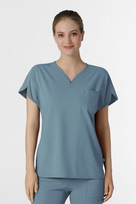 Casacca donna 6634 scollo a V arrotondato elemental blue