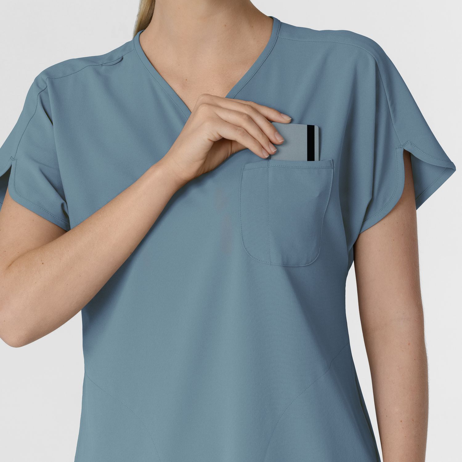 Casacca donna 6634 scollo a V arrotondato elemental blue