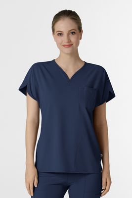 Casacca donna 6634 scollo a V arrotondato navy blue