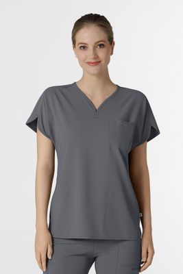Casacca donna 6634 scollo a V arrotondato pewter