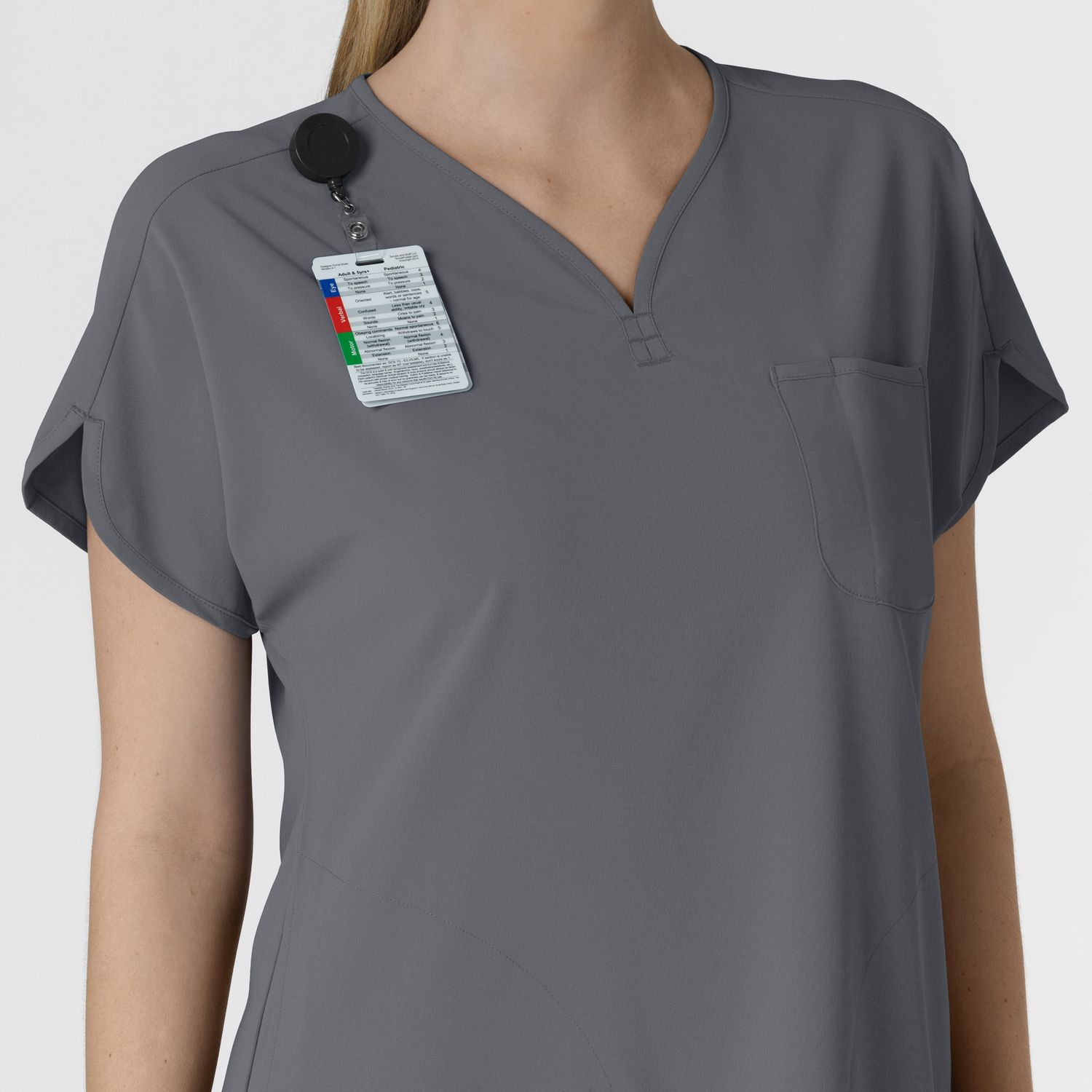 Casacca donna 6634 scollo a V arrotondato pewter