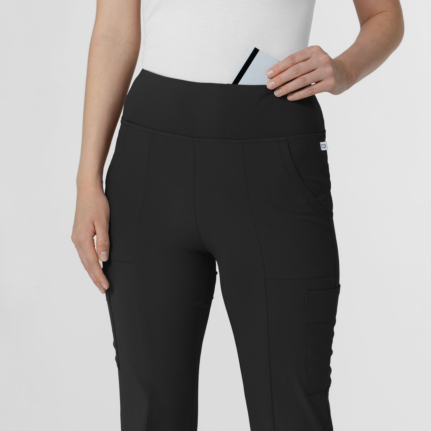 Pantalone donna 5534 cargo svasato black