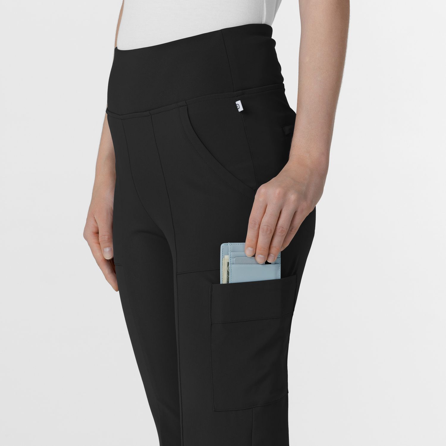 Pantalone donna 5534 cargo svasato black
