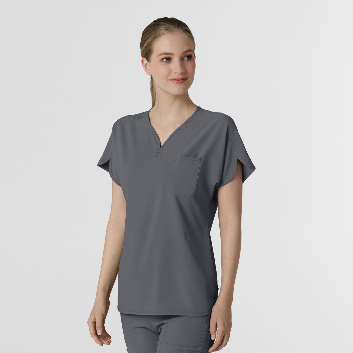 Casacca donna 6634 scollo a V arrotondato pewter