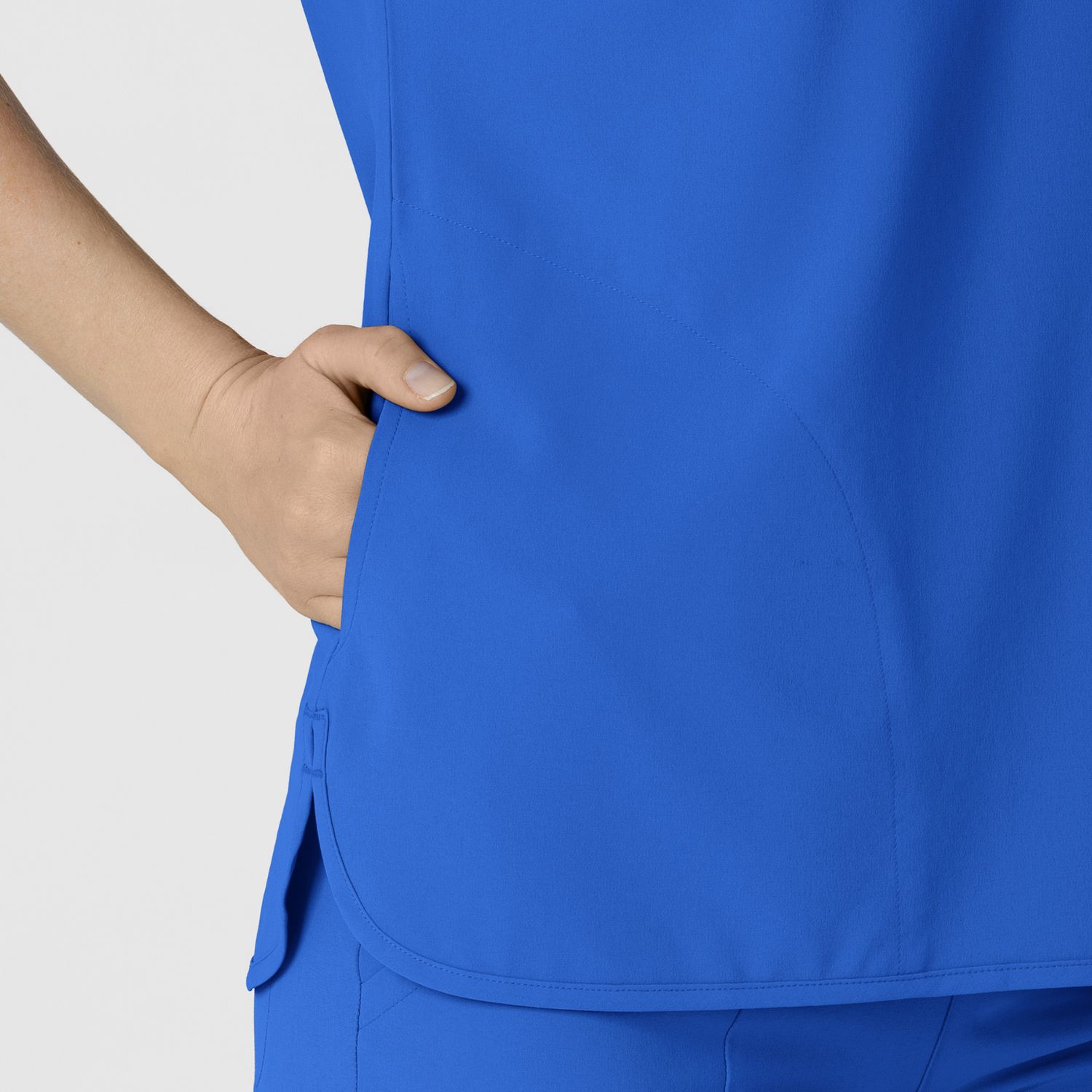 Casacca donna 6634 scollo a V arrotondato royal blue
