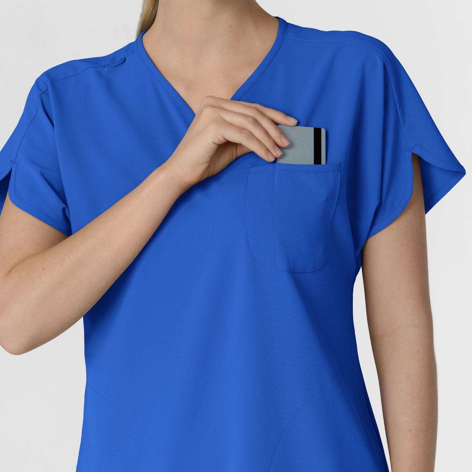 Casacca donna 6634 scollo a V arrotondato royal blue