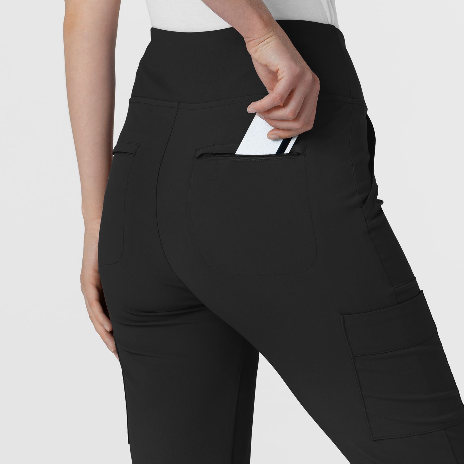 Pantalone donna 5534 cargo svasato black