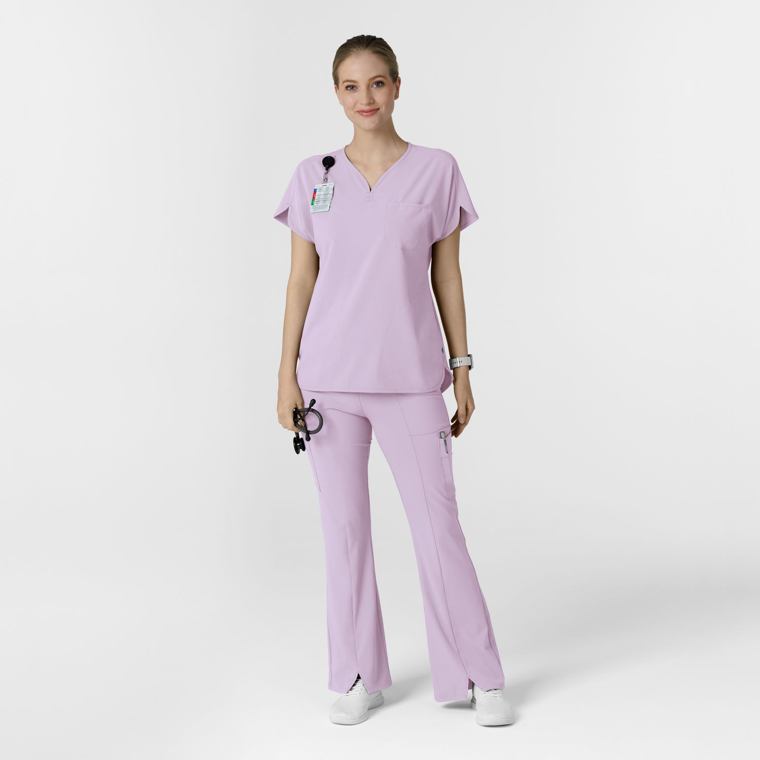 Casacca donna 6634 scollo a V arrotondato pastel lilac