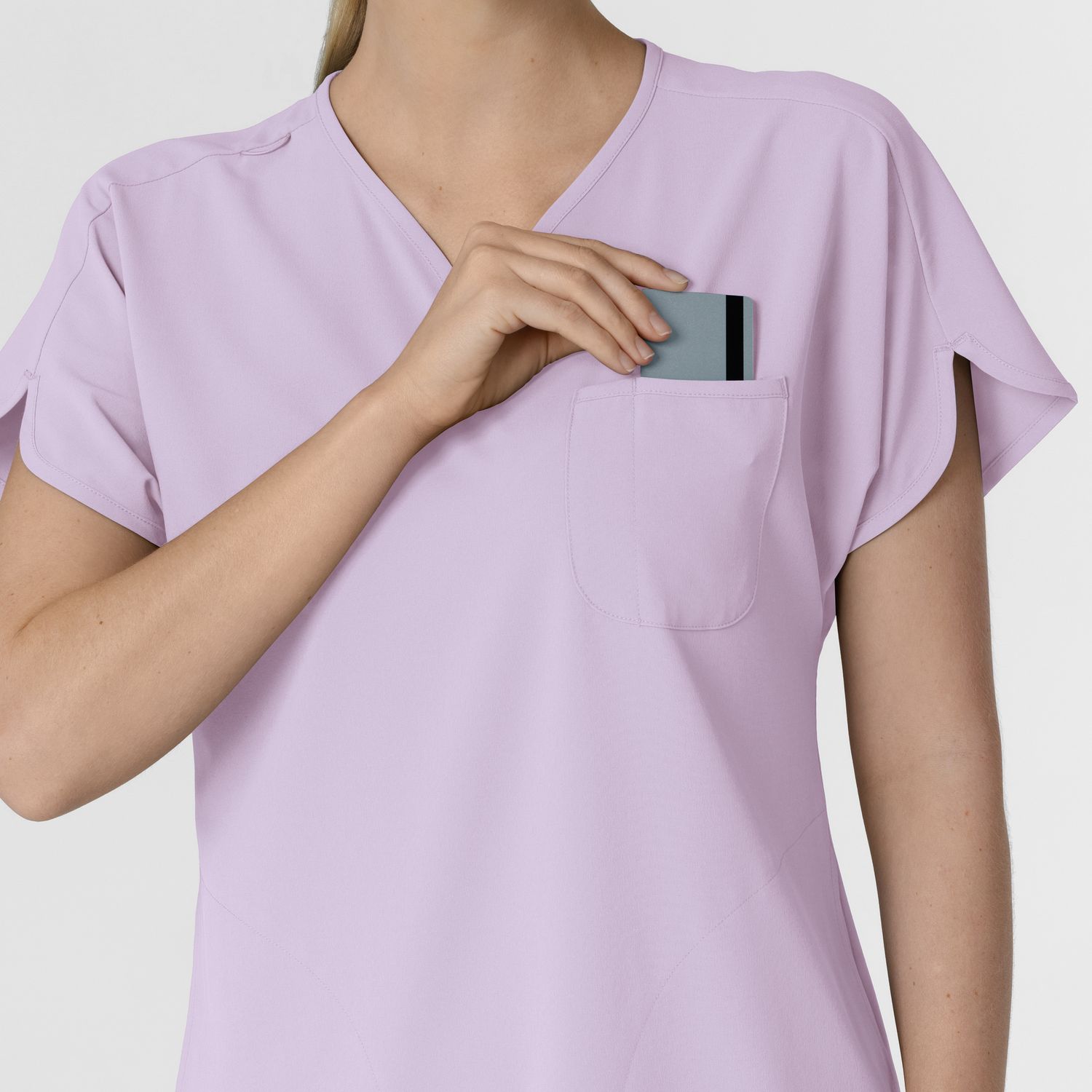 Casacca donna 6634 scollo a V arrotondato pastel lilac