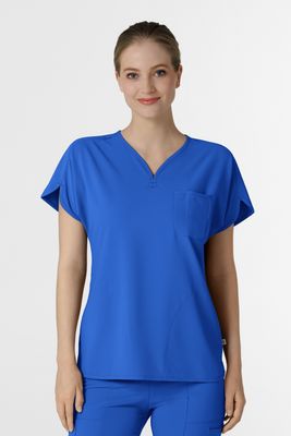 Casacca donna 6634 scollo a V arrotondato royal blue