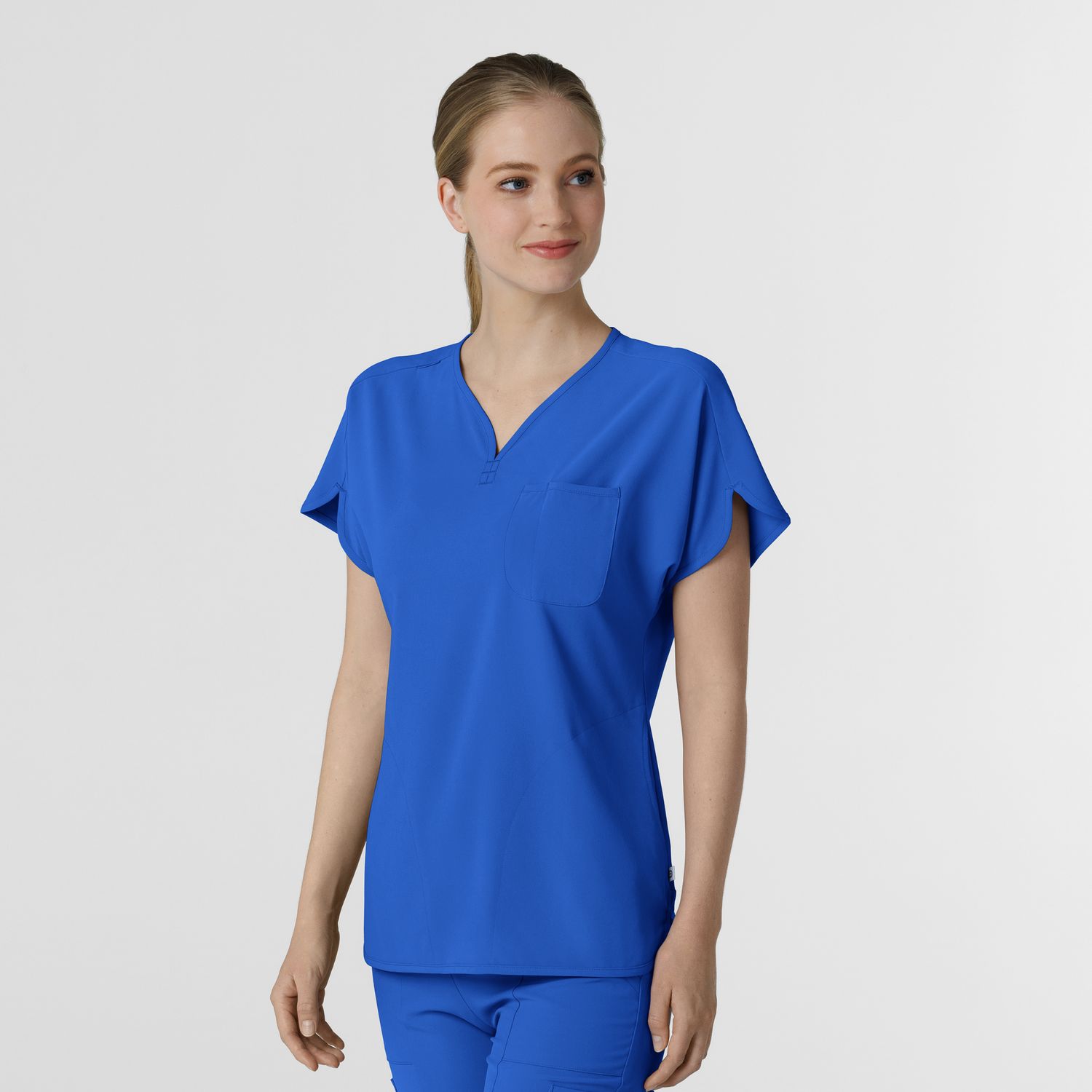 Casacca donna 6634 scollo a V arrotondato royal blue