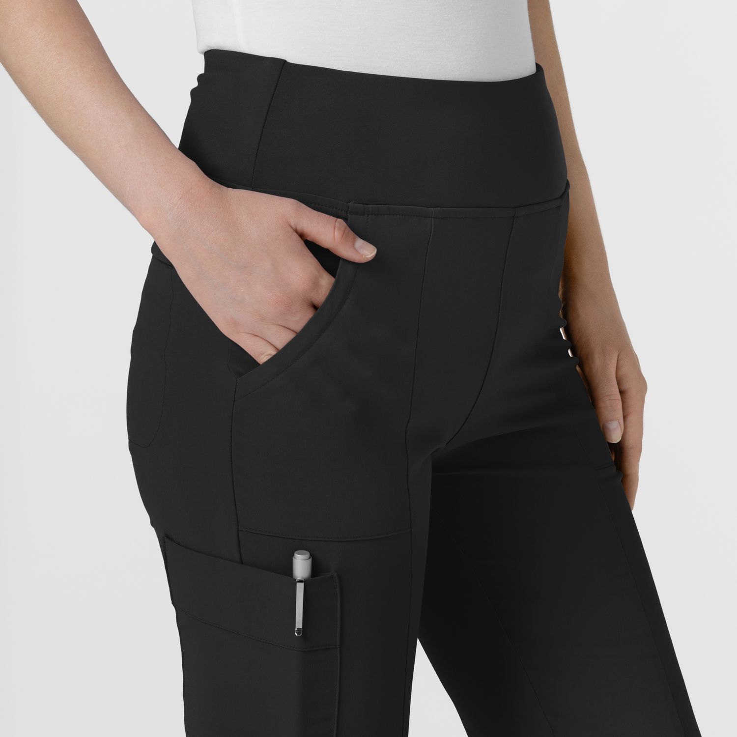 Pantalone donna 5534 cargo svasato black