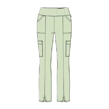 Pantalone donna 5534 cargo svasato olive