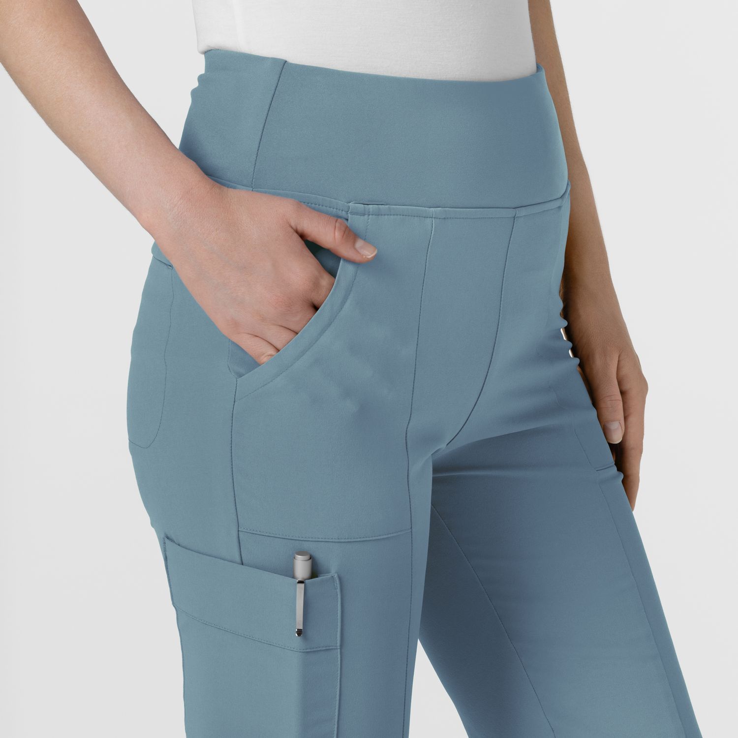 Pantalone donna 5534 cargo svasato elemental blue