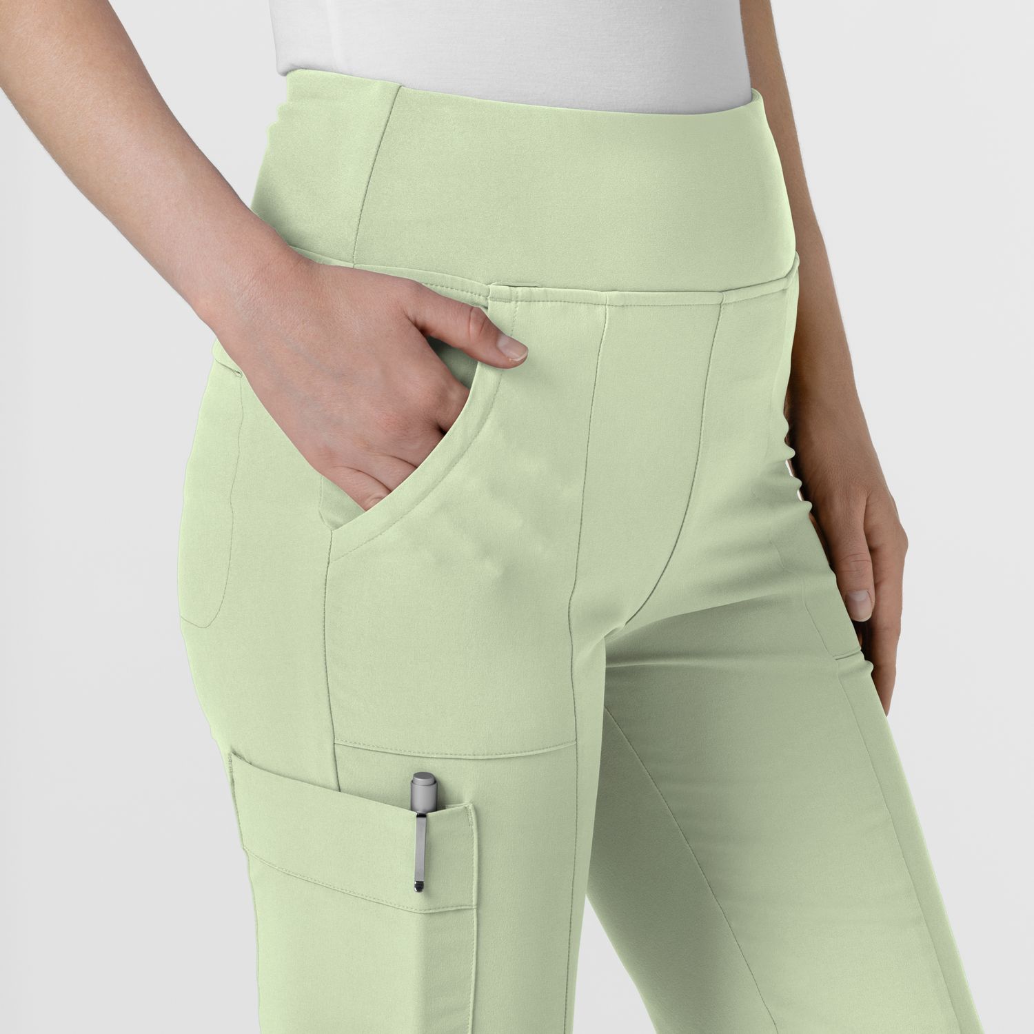 Pantalone donna 5534 cargo svasato fresh mint