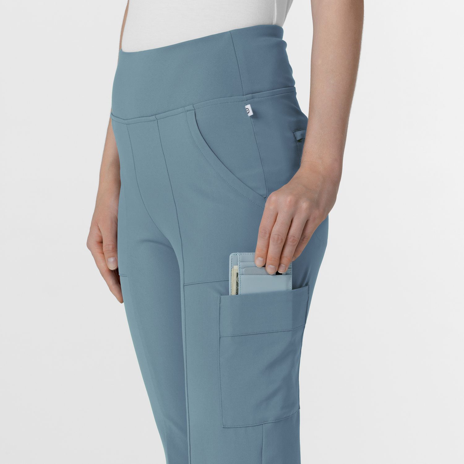 Pantalone donna 5534 cargo svasato elemental blue
