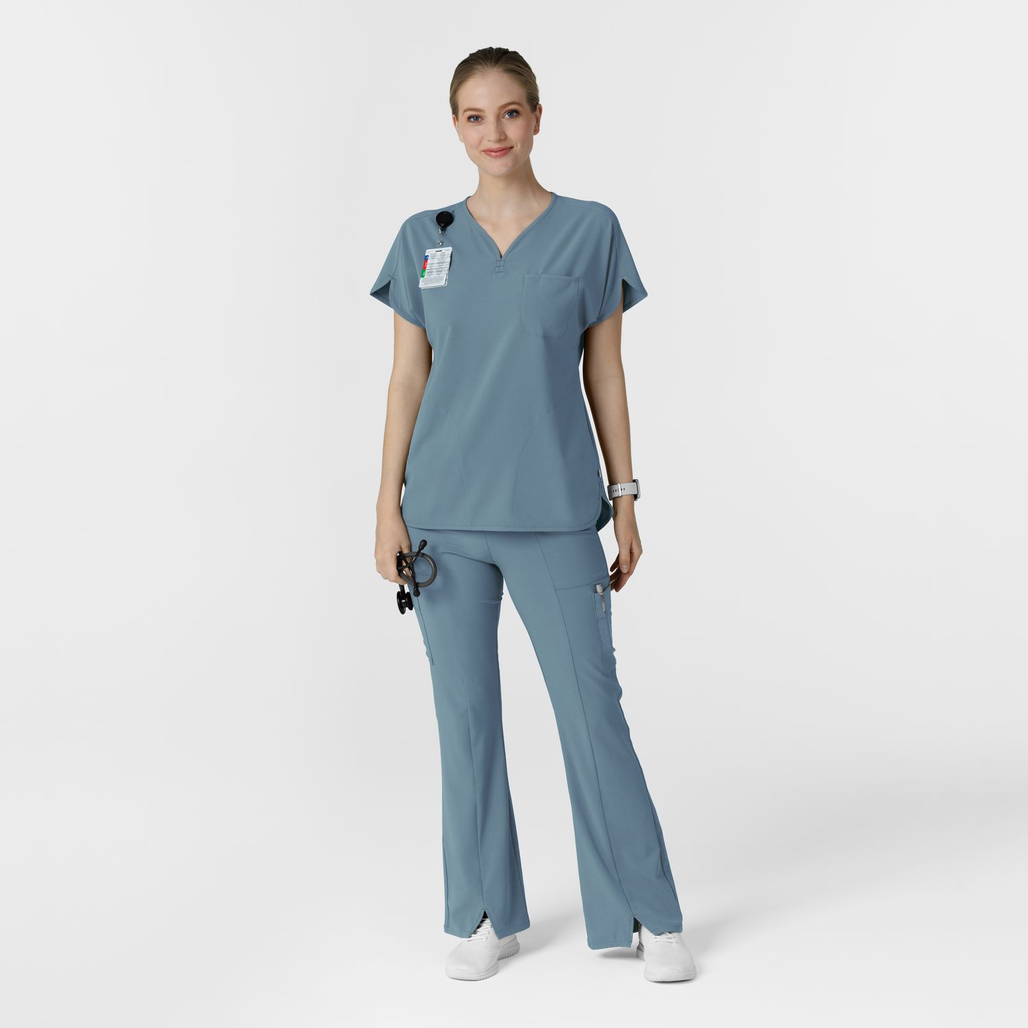 Pantalone donna 5534 cargo svasato elemental blue