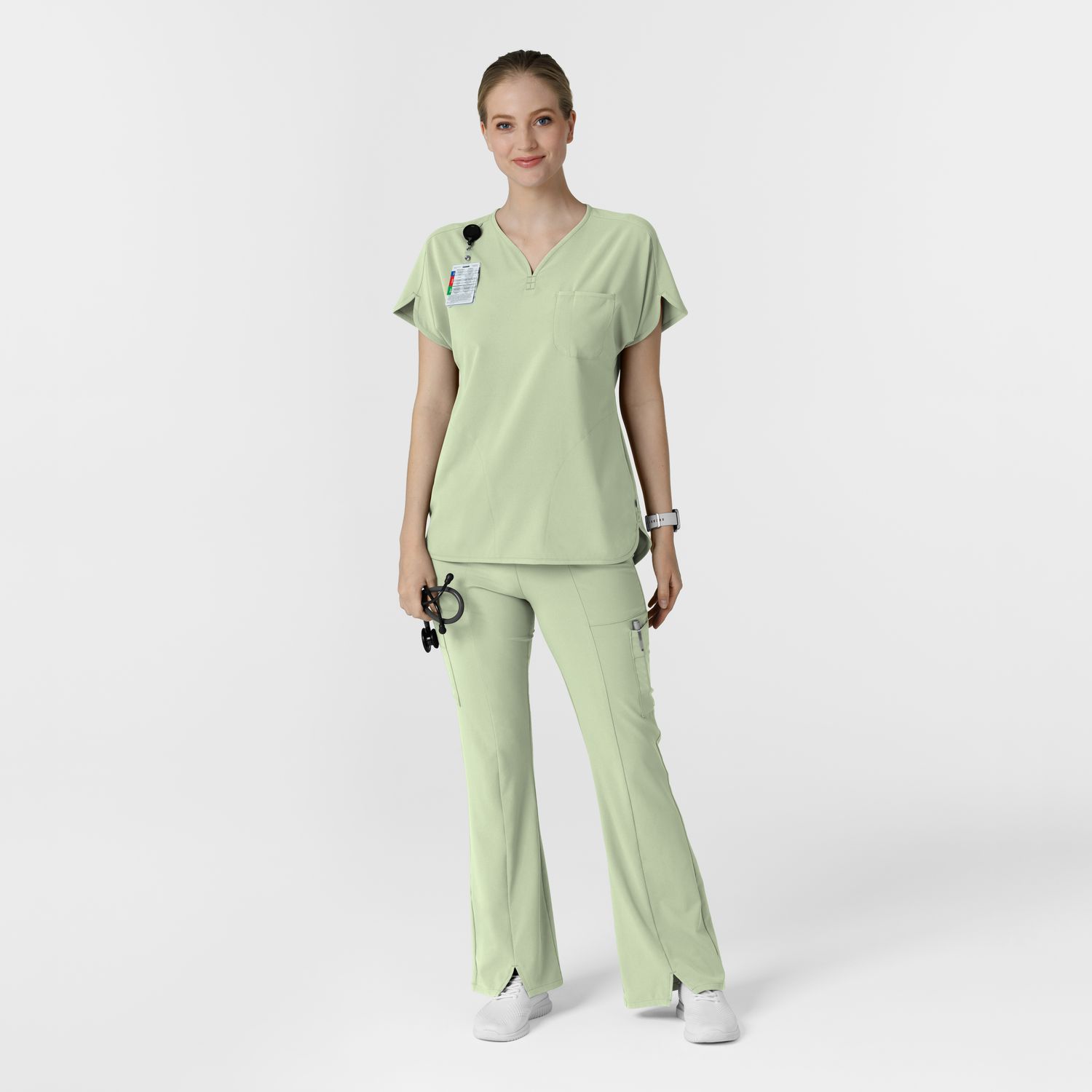 Pantalone donna 5534 cargo svasato fresh mint