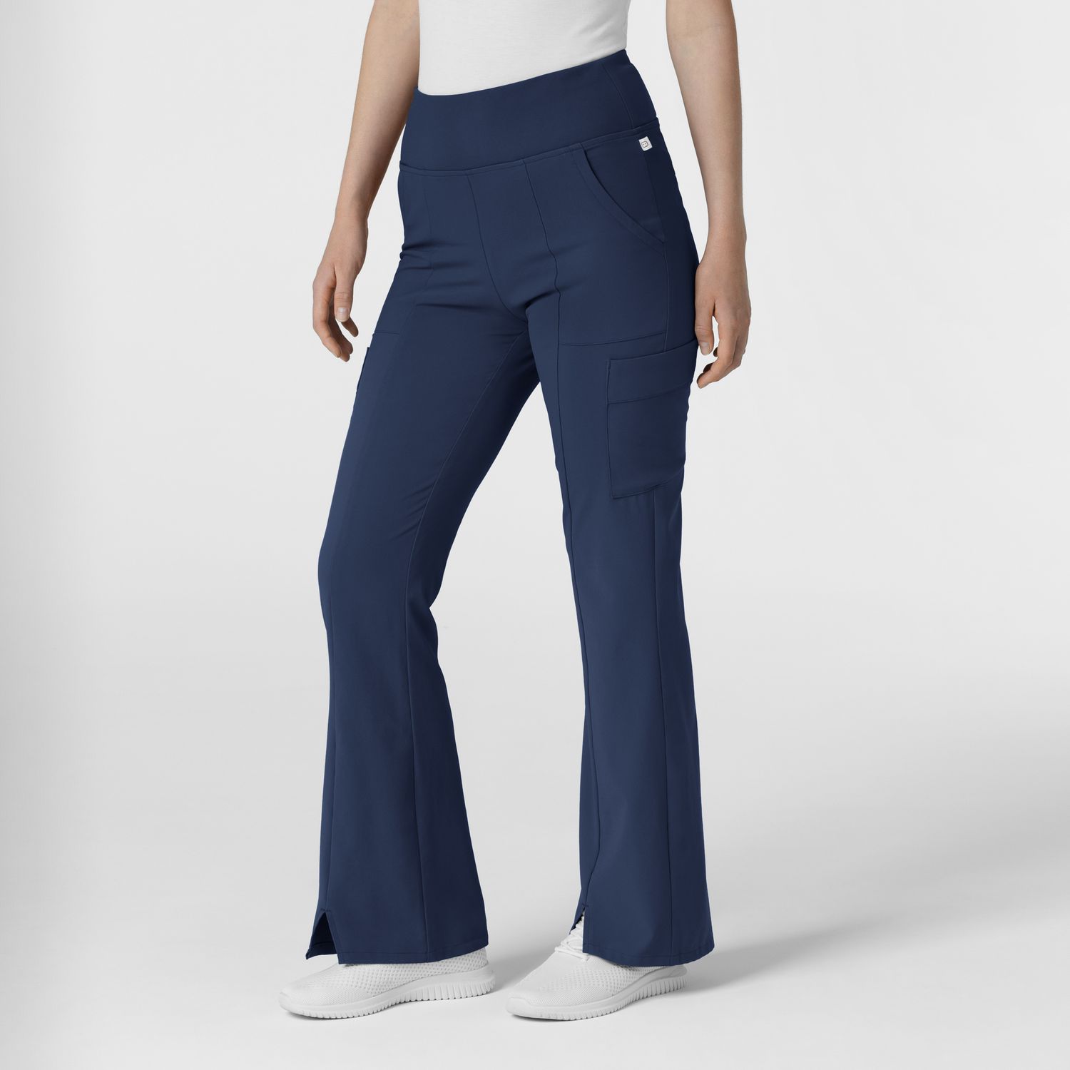Pantalone donna 5534 cargo svasato navy blue