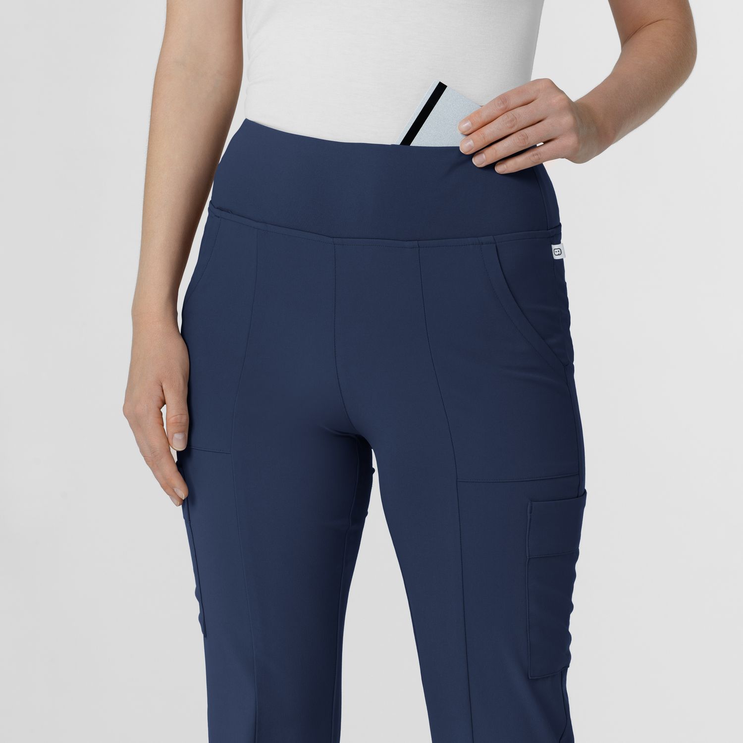 Pantalone donna 5534 cargo svasato navy blue