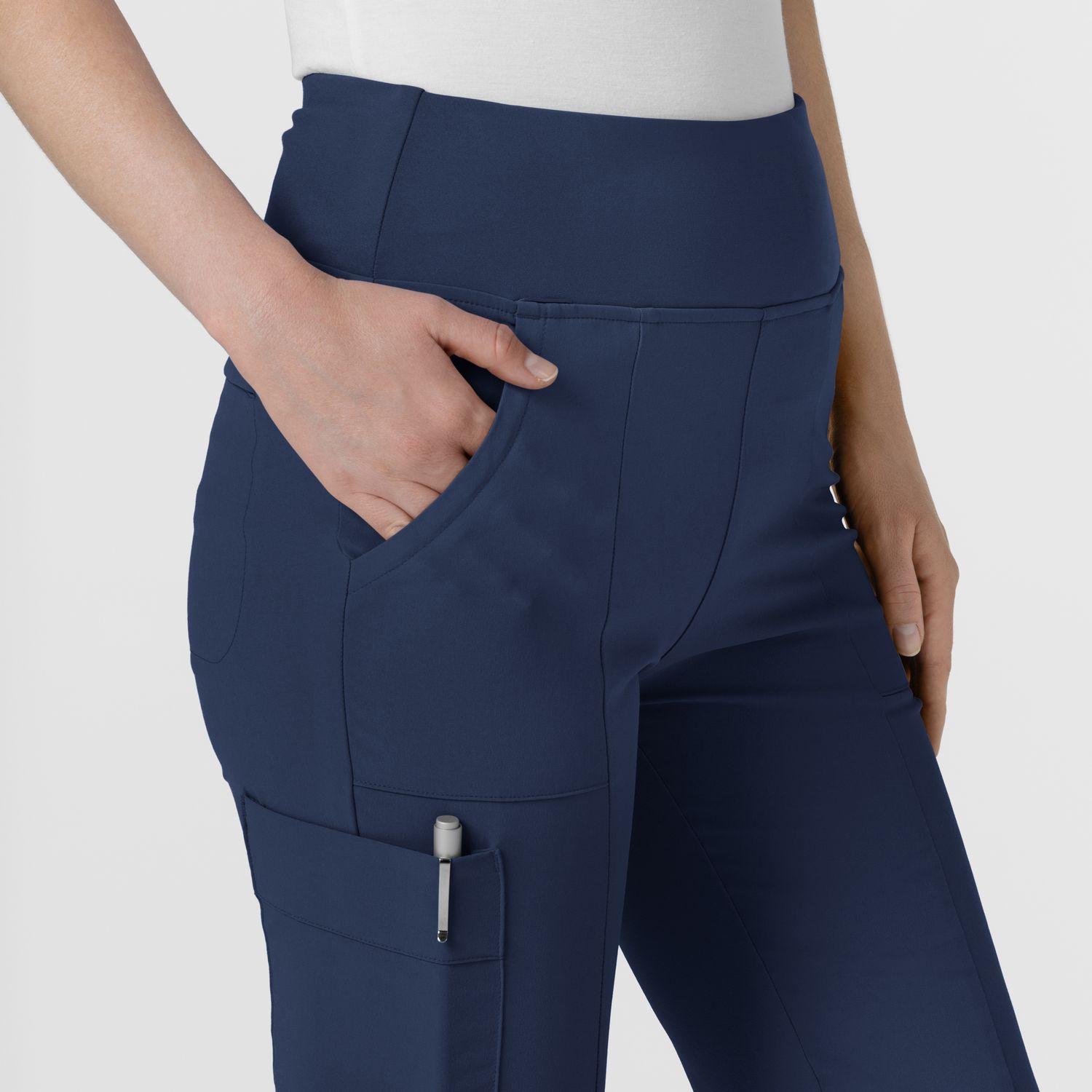 Pantalone donna 5534 cargo svasato navy blue