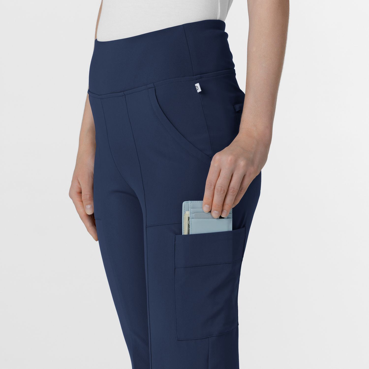 Pantalone donna 5534 cargo svasato navy blue