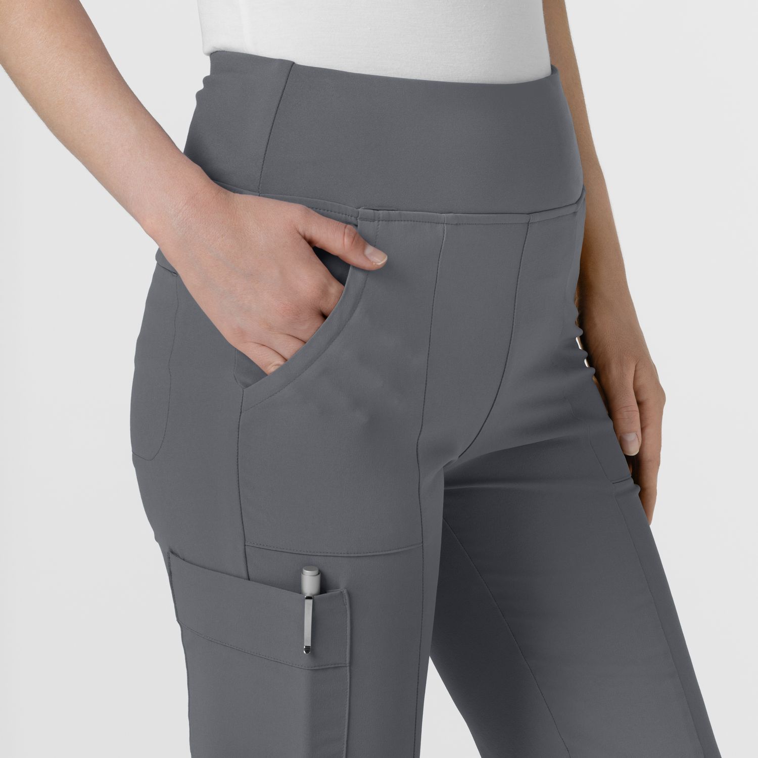 Pantalone donna 5534 cargo svasato pewter