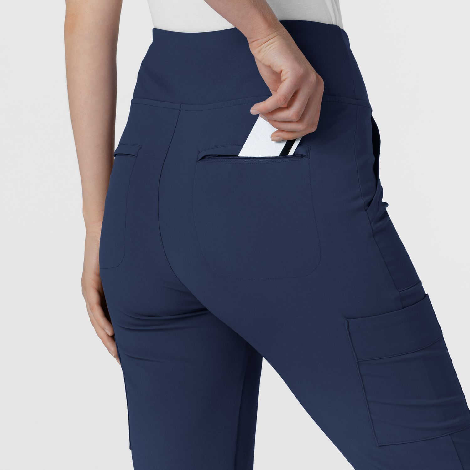 Pantalone donna 5534 cargo svasato navy blue