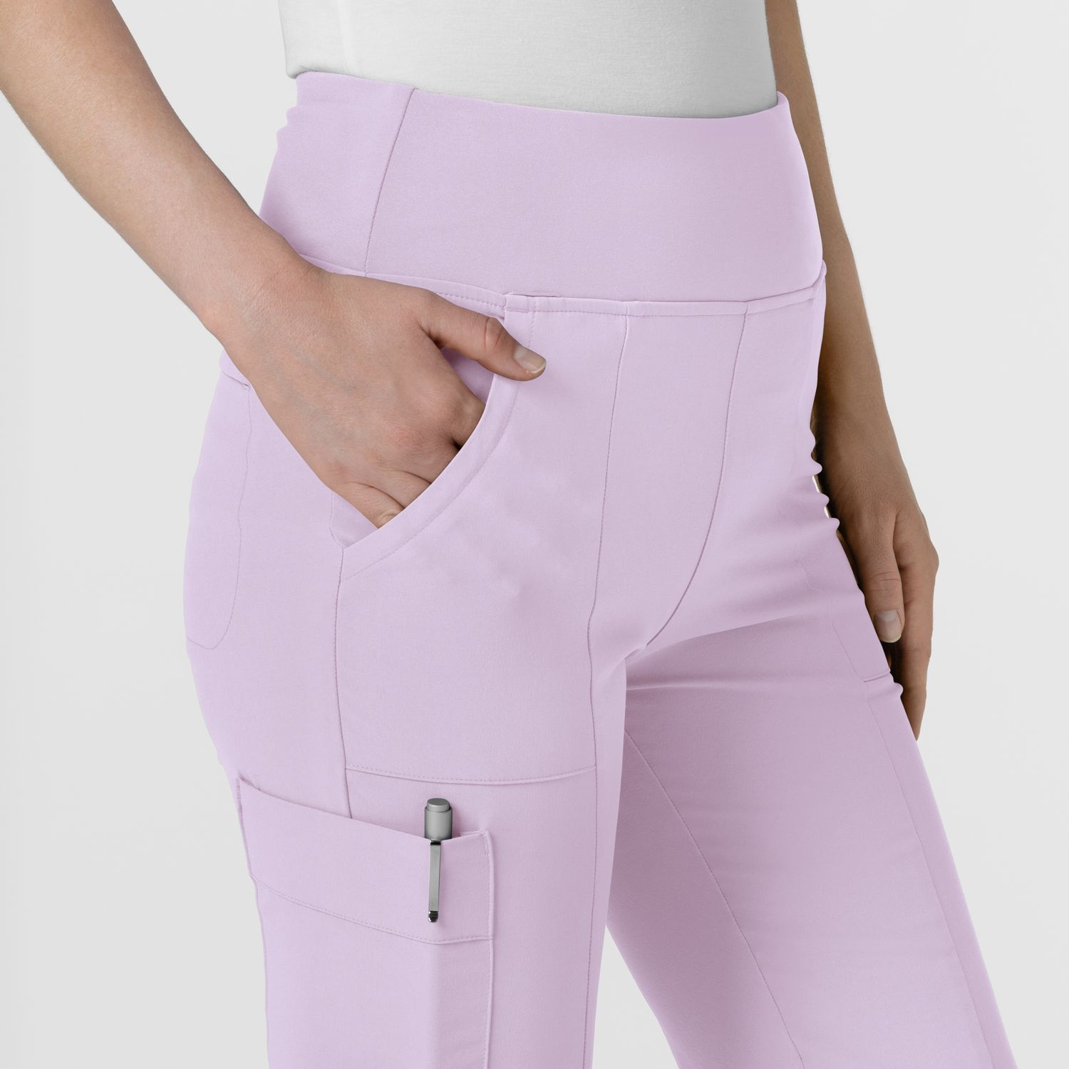 Pantalone donna 5534 cargo svasato pastel lilac NOVITA&#39; 2024