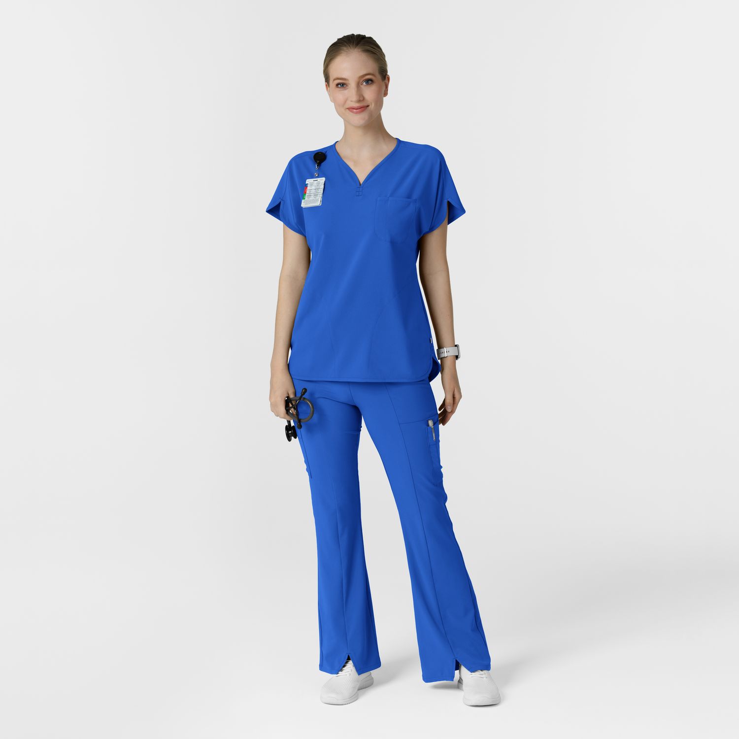 Pantalone donna 5534 cargo svasato royal blue
