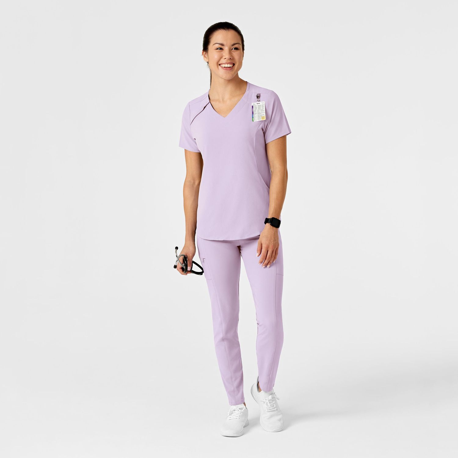 Casacca donna 6234 scollo a V pastel lilac