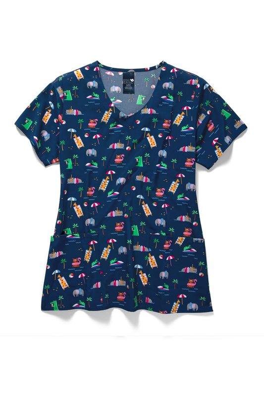 Casacca scollo a V - Safari Splash