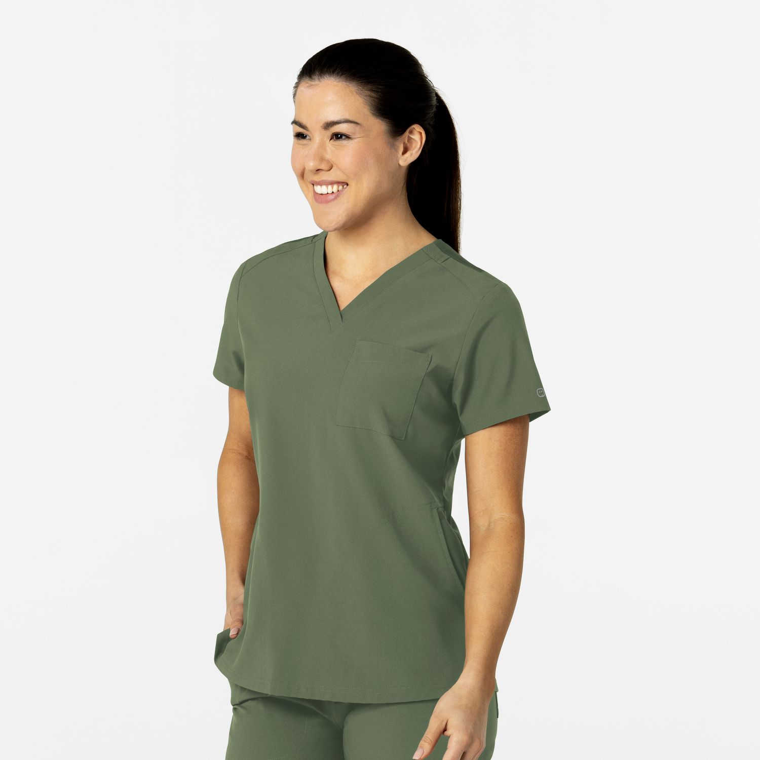 Casacca donna 6045 scollo a V olive