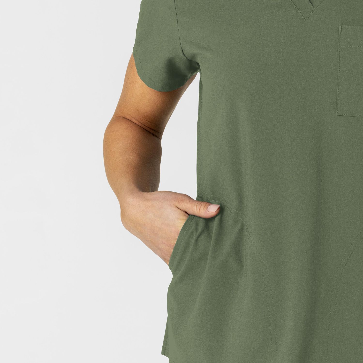 Casacca donna 6045 scollo a V olive