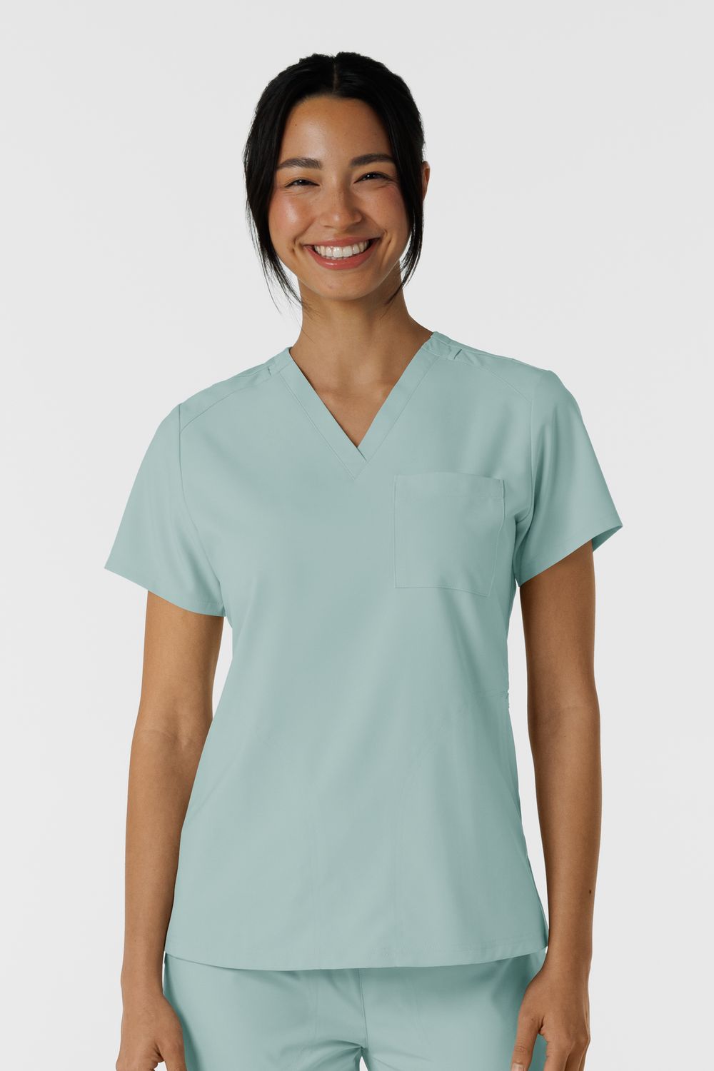 Casacca donna 6045 scollo a V sky blue
