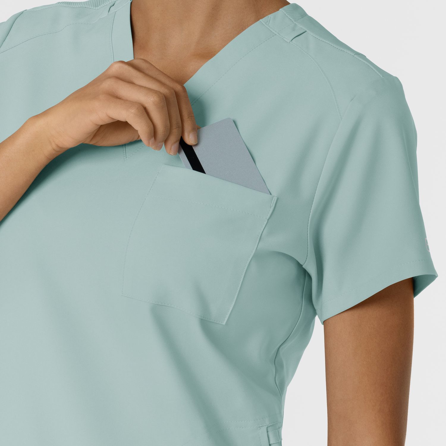 Casacca donna 6045 scollo a V sky blue