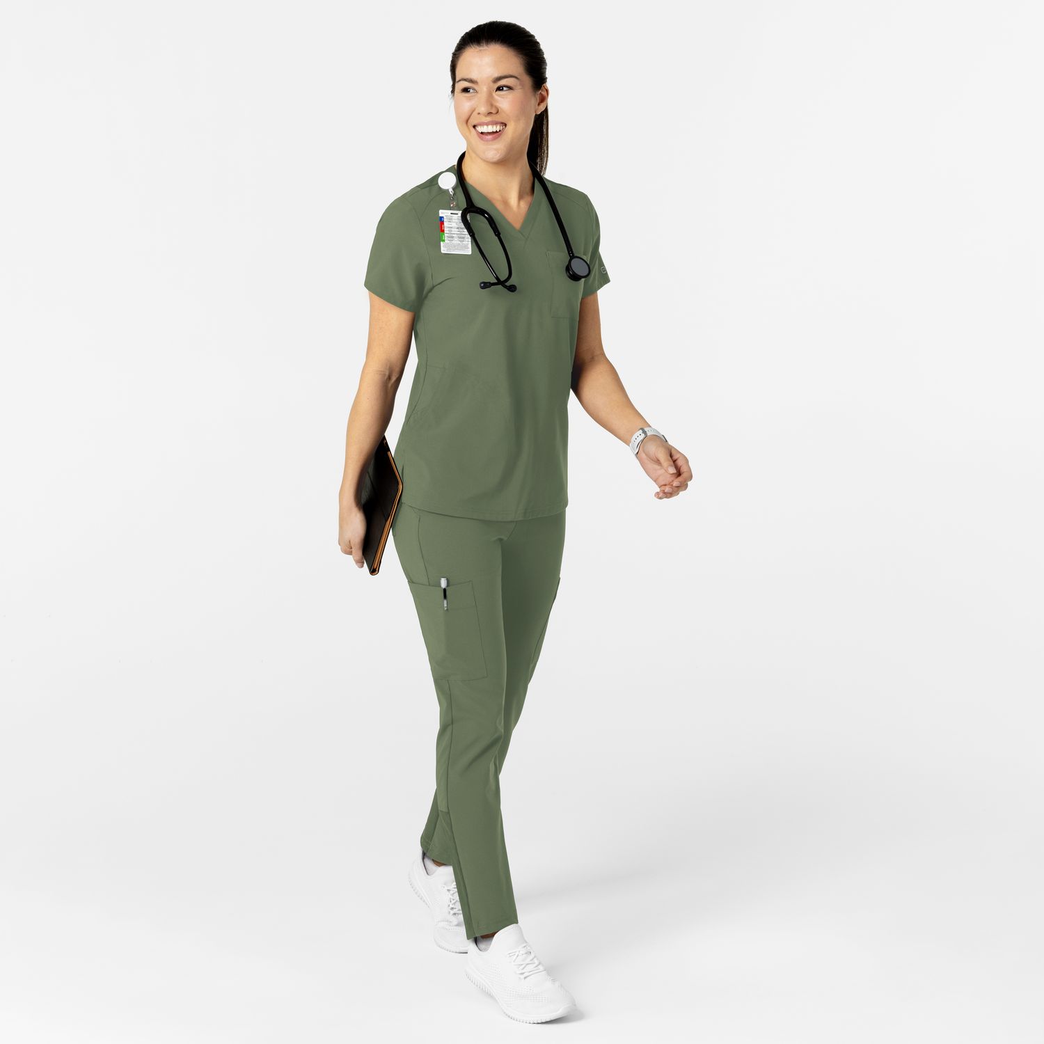 Casacca donna 6045 scollo a V olive