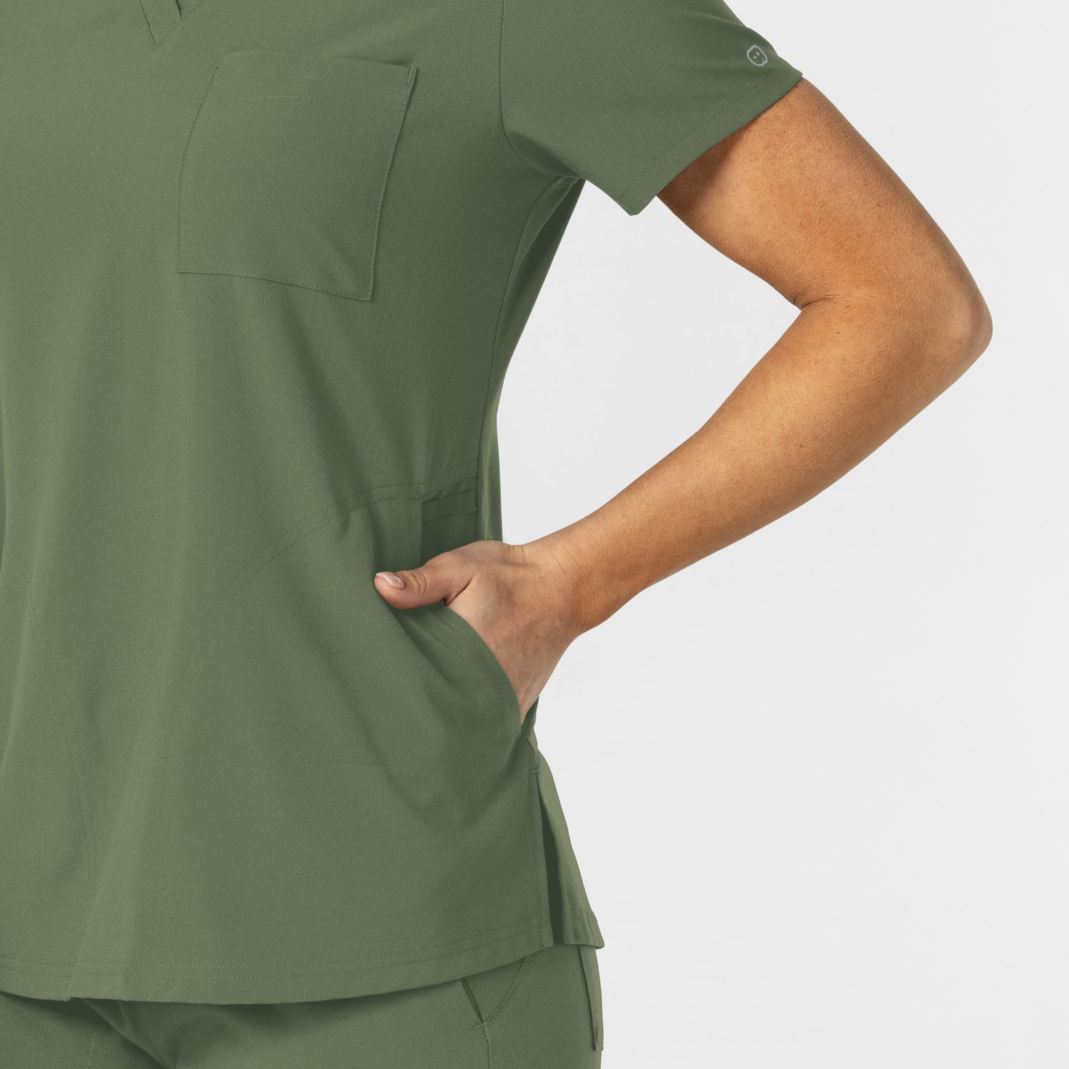 Casacca donna 6045 scollo a V olive
