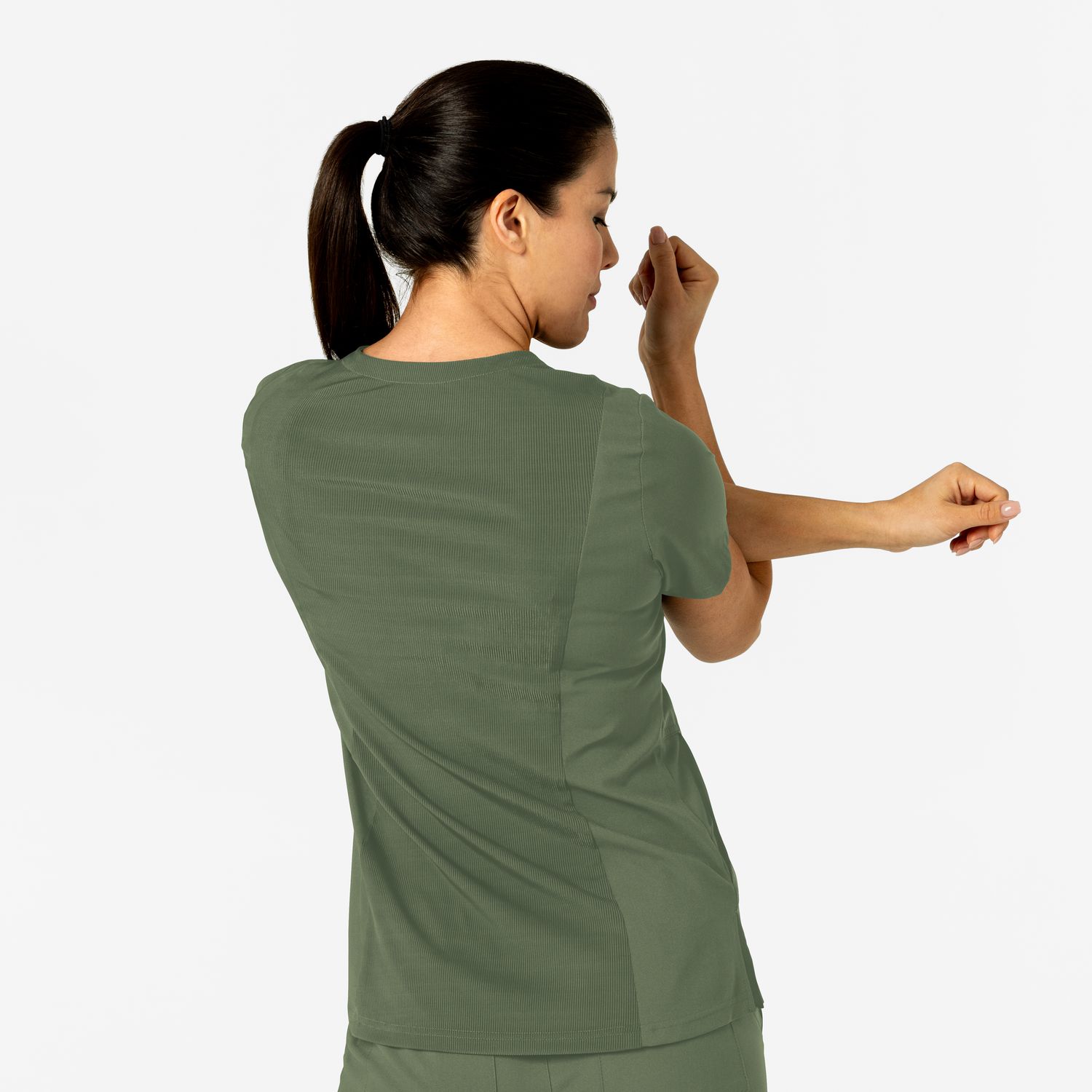Casacca donna 6045 scollo a V olive