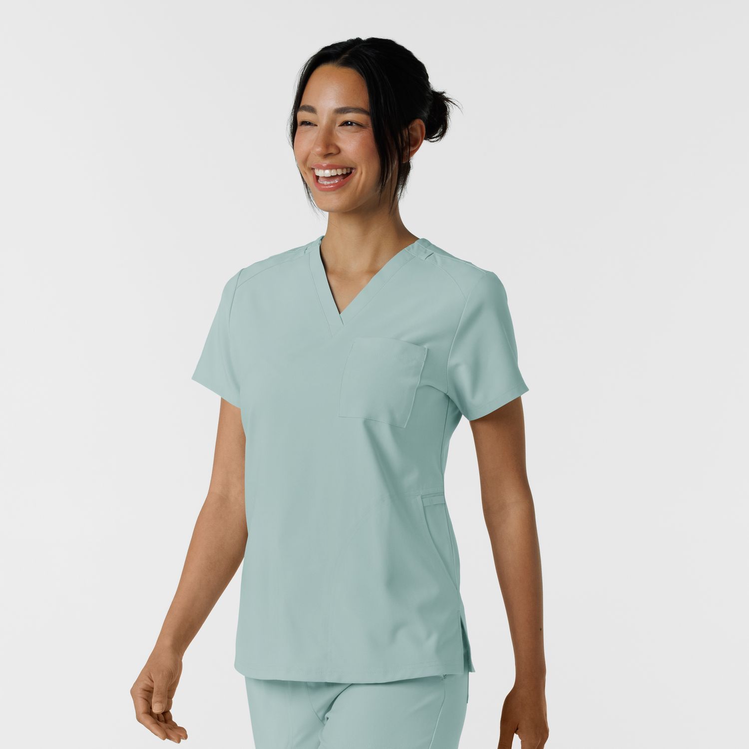 Casacca donna 6045 scollo a V sky blue