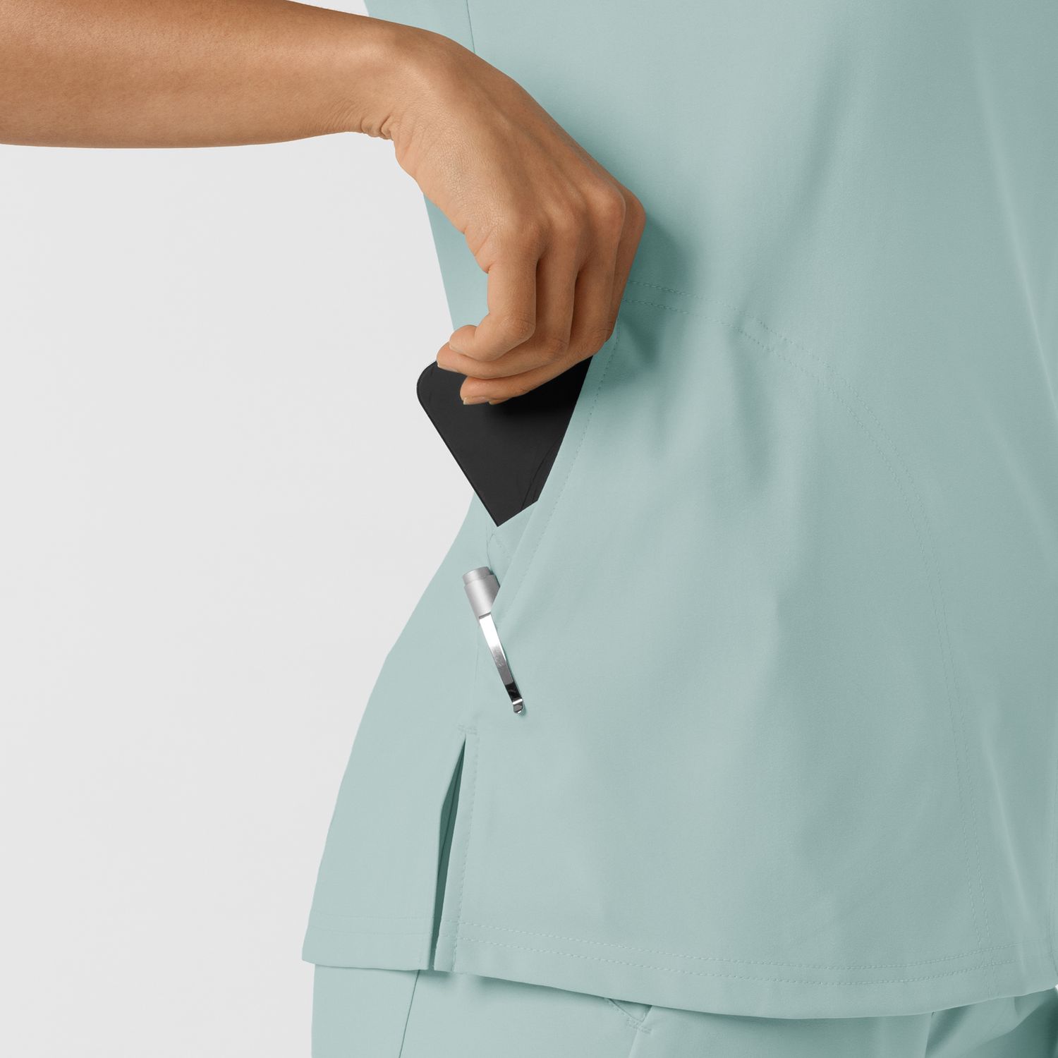 Casacca donna 6045 scollo a V sky blue
