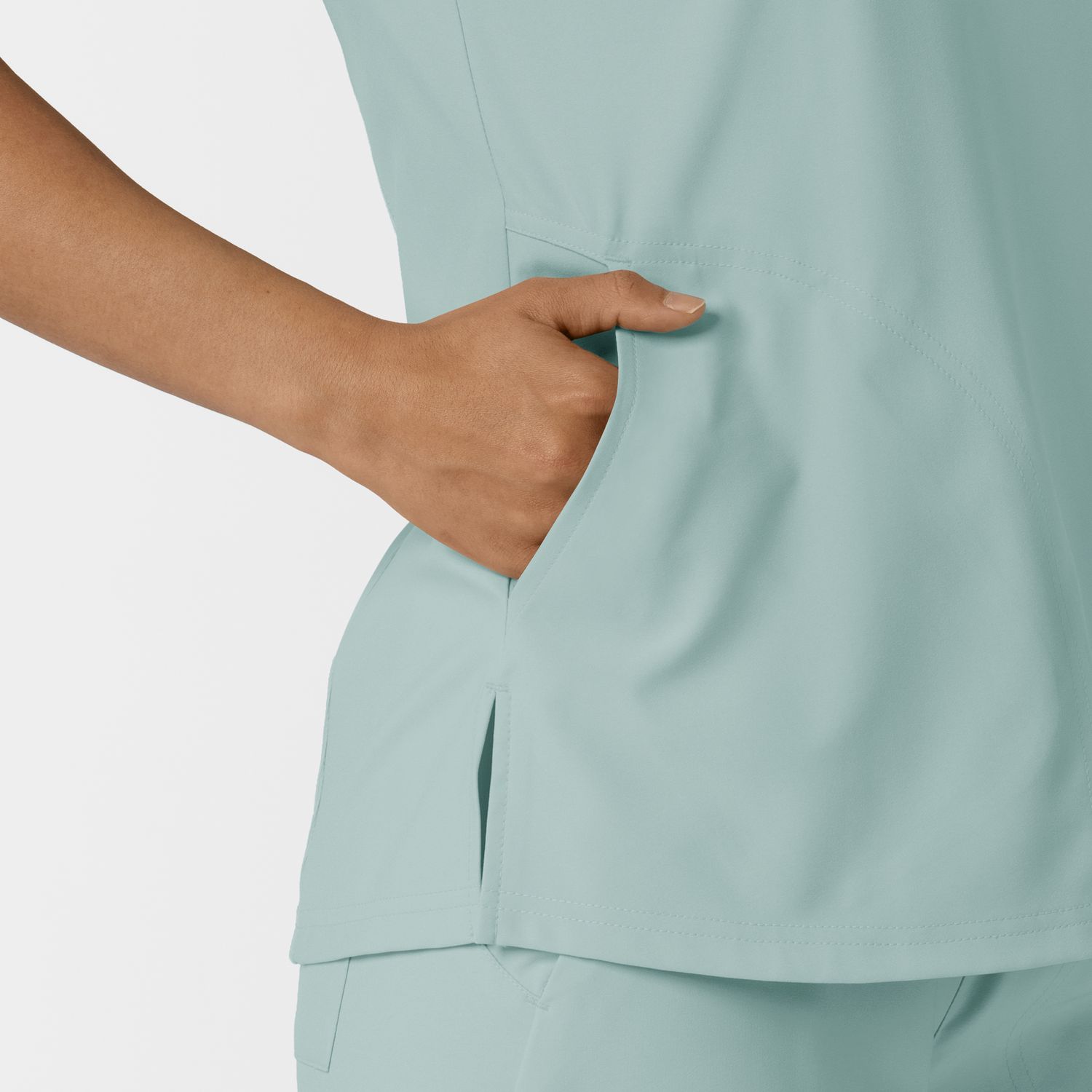 Casacca donna 6045 scollo a V sky blue
