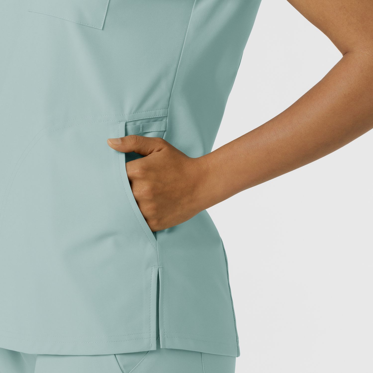Casacca donna 6045 scollo a V sky blue