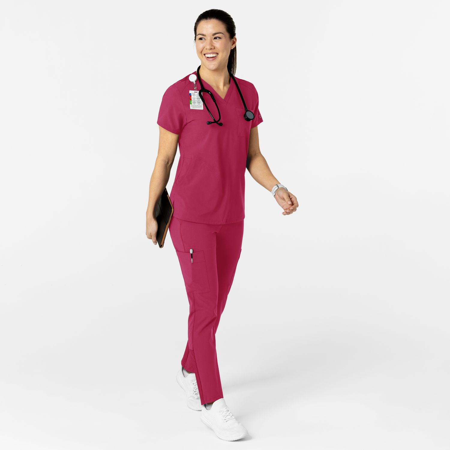 Casacca donna 6045 scollo a V magenta