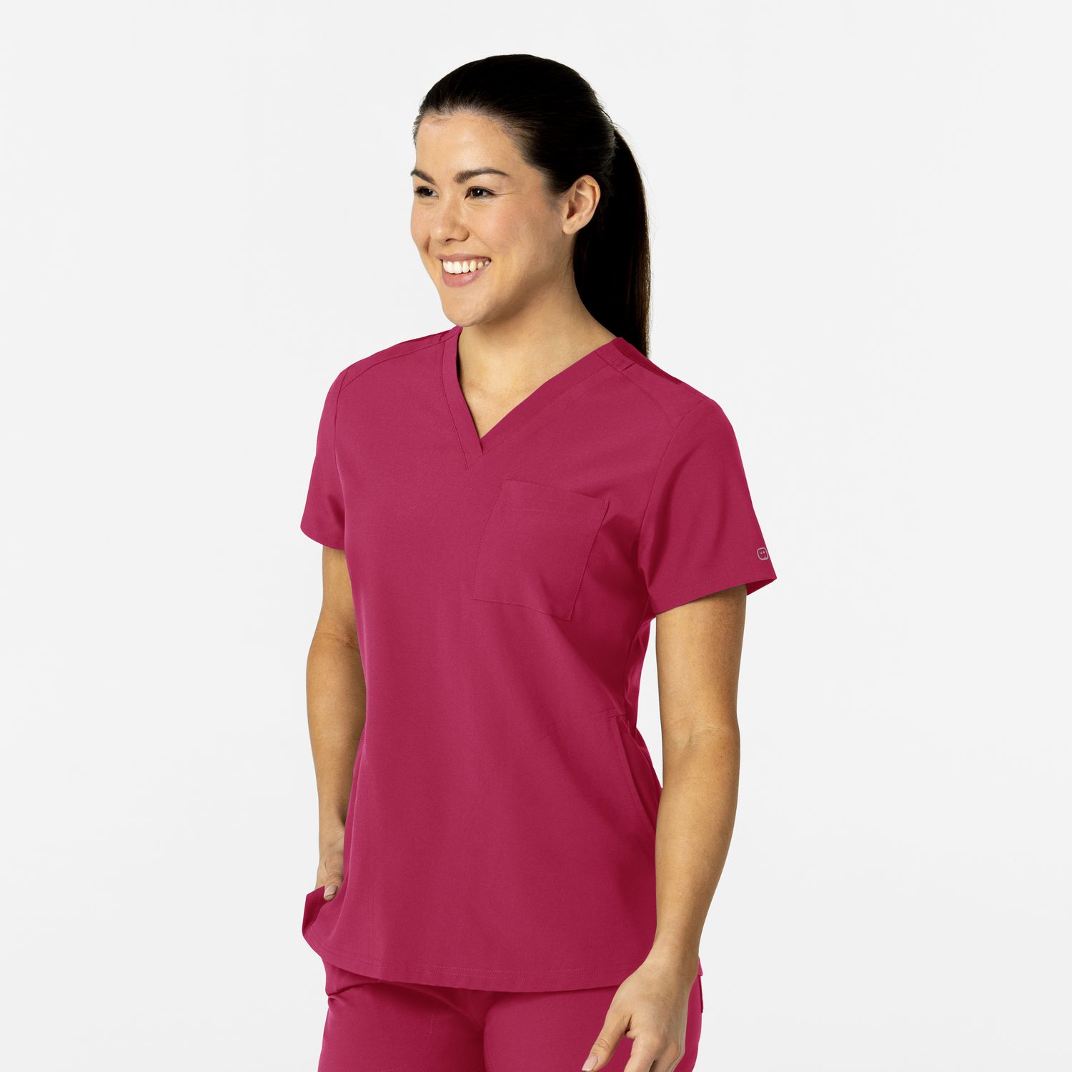 Casacca donna 6045 scollo a V magenta