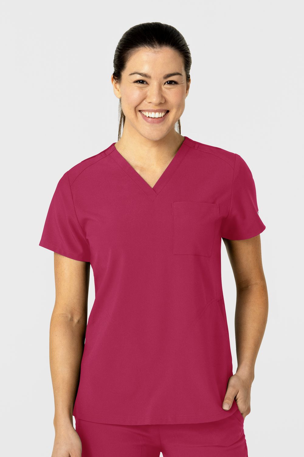 Casacca donna 6045 scollo a V magenta